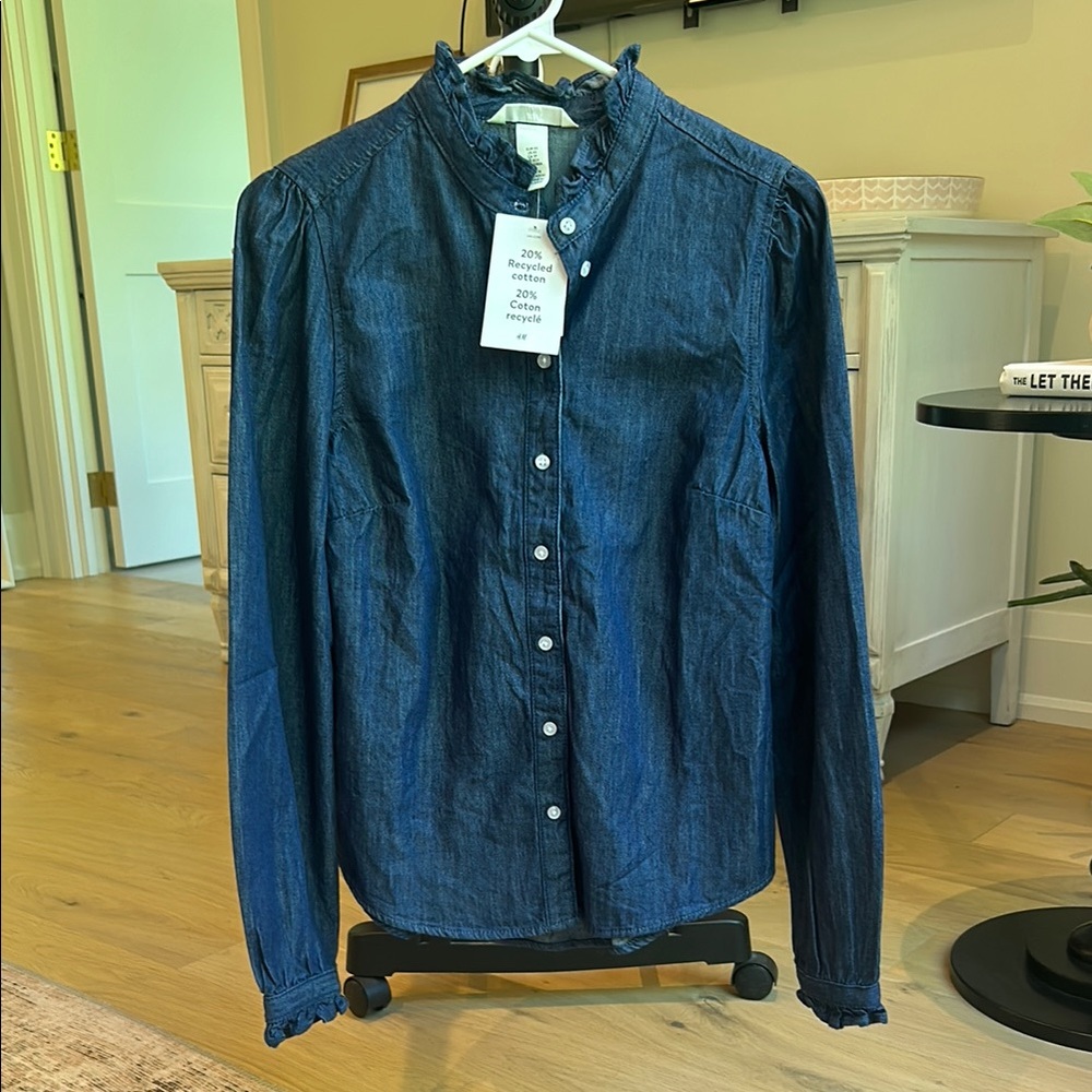 H&M Indigo Button-Up Shirt